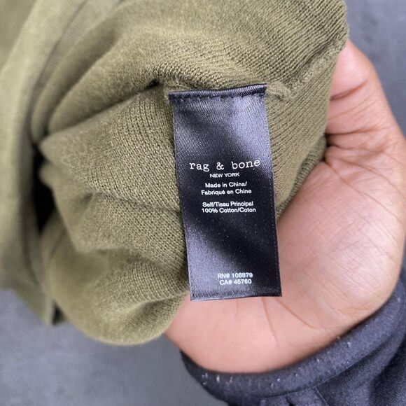 Rag & Bone Sweater Mens Large Green Long Sleeve Crewneck Pullover Cotton Casual - Picture 8 of 12